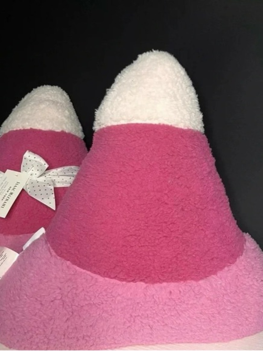 NWOT Set of 2 pink candy corn pillows